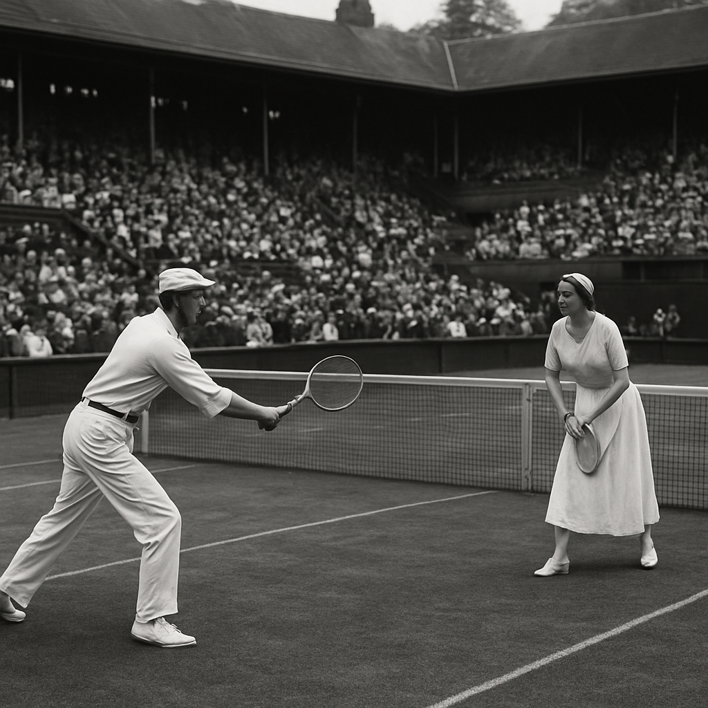 Historische tennisfoto uit de vroege twintigste eeuw