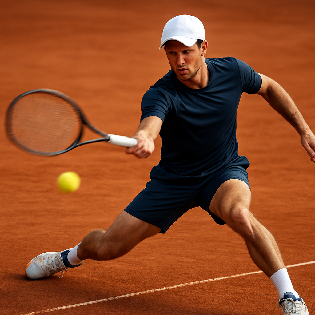Tennisspeler demonstreert forehand techniek